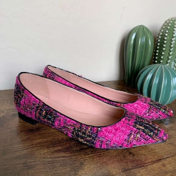 J. Crew Shoes - NEW J. Crew Pink/Black Tweed flats